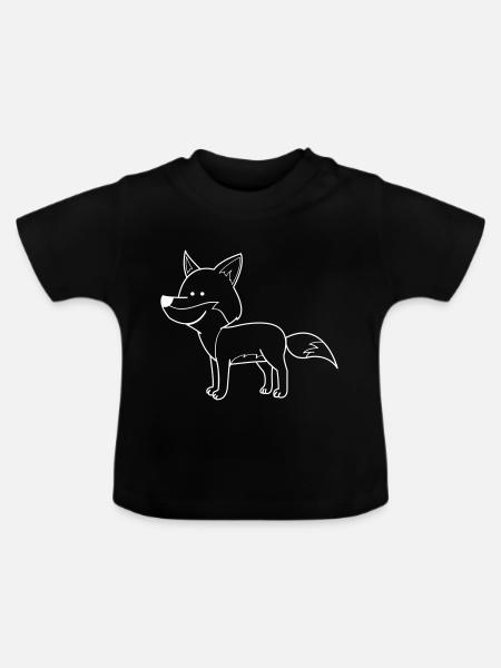 Fuchs Comic - Baby Bio-T-Shirt mit Rundhals - Schwarz
