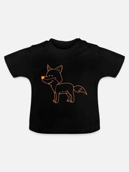 Fuchs Comic - Baby Bio-T-Shirt mit Rundhals - Schwarz