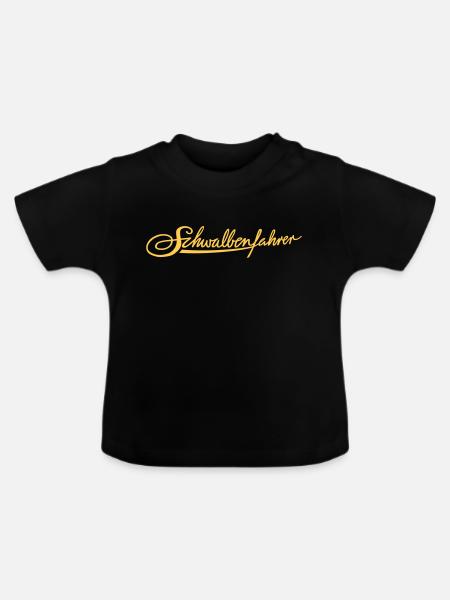 Schwalbenfahrer-Tasche - Baby Bio-T-Shirt mit Rundhals - Schwarz