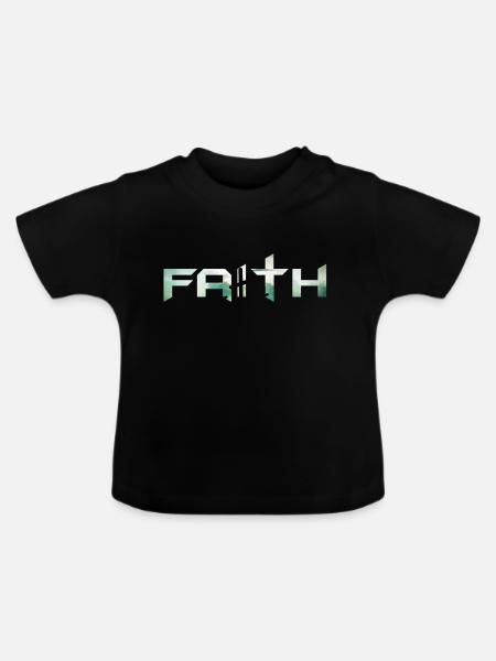 Glaube (Glaube) - Baby Bio-T-Shirt mit Rundhals - Schwarz