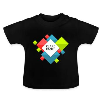 Klare Kante - Baby Bio-T-Shirt mit Rundhals - Schwarz - Vorne