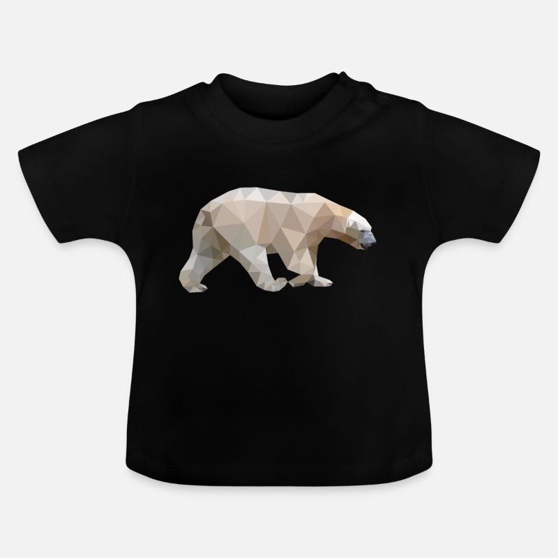 Ours polaire polygone - T-shirt bio col rond Bébé - noir