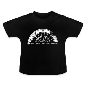 jeu de fléchettes - T-shirt bio col rond Bébé - noir - Devant