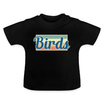 Oiseaux oiseaux - T-shirt bio col rond Bébé - noir - Devant