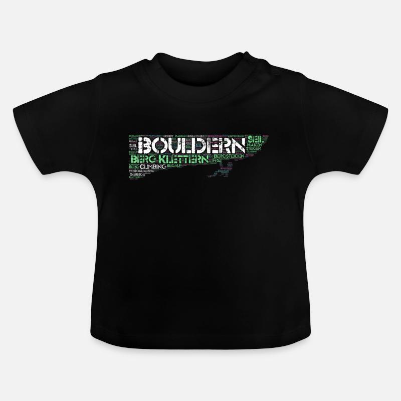 Bouldern Klettern Climbing Boulderer Geschenkidee - Baby Bio-T-Shirt mit Rundhals - Schwarz