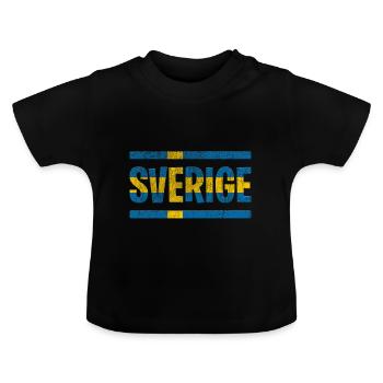 Sverige Suède Suède - T-shirt bio col rond Bébé - noir - Devant