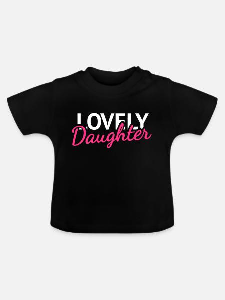 Lovely Daughter - Baby Bio-T-Shirt mit Rundhals - Schwarz