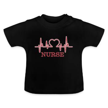 Nurse Doctor Hospital Krankenschwester - Baby Bio-T-Shirt mit Rundhals - Schwarz - Vorne