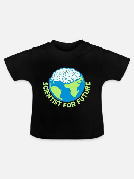 Scientist for Future - Baby Bio-T-Shirt mit Rundhals - Schwarz