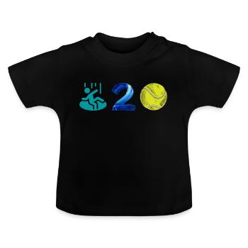 Kugelloch - Rebus - Baby Bio-T-Shirt mit Rundhals - Schwarz - Vorne