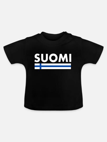 Suomi - Baby Bio-T-Shirt mit Rundhals - Schwarz