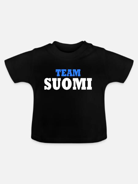 Team suomi - Baby Bio-T-Shirt mit Rundhals - Schwarz