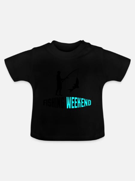 fishing weekend 002 - Baby Bio-T-Shirt mit Rundhals - Schwarz