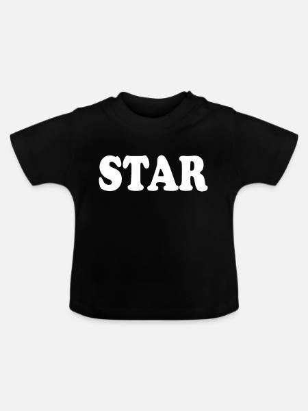 Star - Baby Bio-T-Shirt mit Rundhals - Schwarz