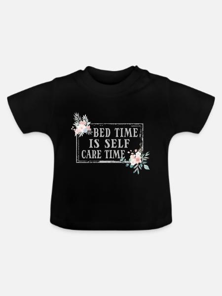 Bed Time Napetizer Selbstpflege Schlafsofa - Baby Bio-T-Shirt mit Rundhals - Schwarz