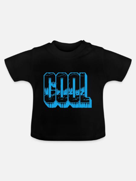 Das WORT "COOL" - Baby Bio-T-Shirt mit Rundhals - Schwarz