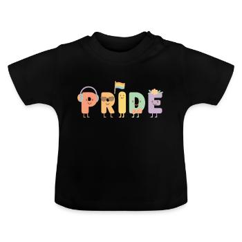 🌈 Süßes PRIDE Design – LGBTQ+ Shirt mit Liebe & F - Baby Bio-T-Shirt mit Rundhals - Schwarz - Vorne