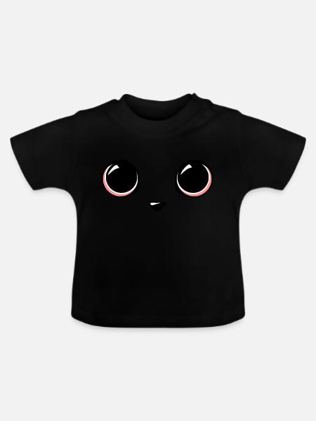 Katzenaugen - Baby Bio-T-Shirt mit Rundhals - Schwarz