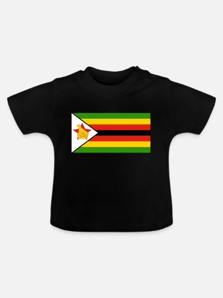 Simbabwe - Baby Bio-T-Shirt mit Rundhals - Schwarz