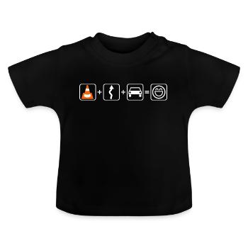 Slalom Motorsport Pylone Car - Baby Organic T-Shirt with Round Neck - black - Front