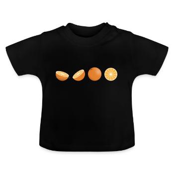 Die Orangen - Baby Bio-T-Shirt mit Rundhals - Schwarz - Vorne