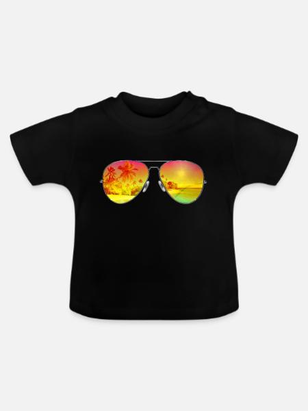 Sunny Glasses - Baby Bio-T-Shirt mit Rundhals - Schwarz