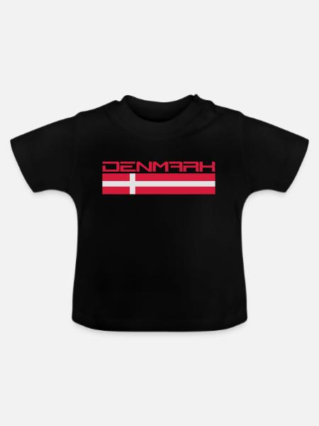 Denmark Logo Design - Baby Bio-T-Shirt mit Rundhals - Schwarz