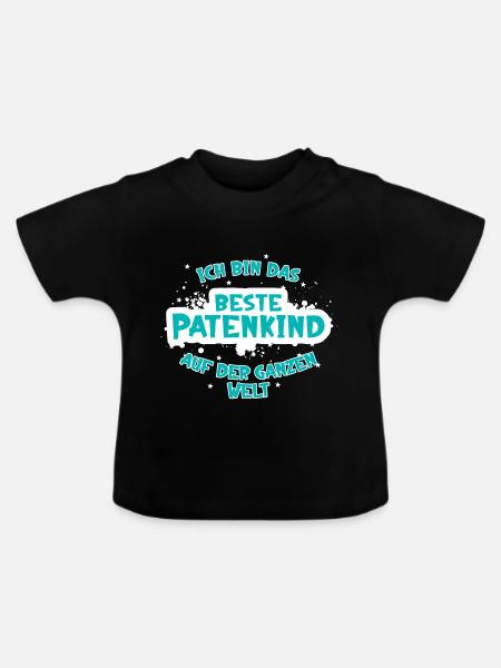 Das beste Patenkind der ganzen Welt (hell) - Baby Bio-T-Shirt mit Rundhals - Schwarz