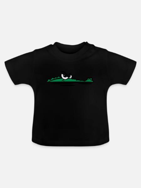 Krokodil lauern wasser - Baby Bio-T-Shirt mit Rundhals - Schwarz