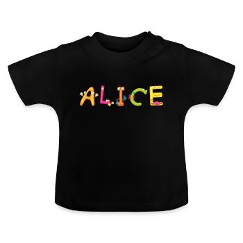 Alice - T-shirt bio col rond Bébé - noir - Devant