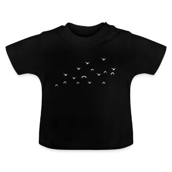 Bird flight south gift idea - Baby Organic T-Shirt with Round Neck - black - Front