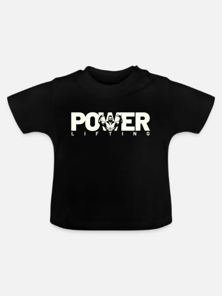 power lifting weiss - Baby Bio-T-Shirt mit Rundhals - Schwarz