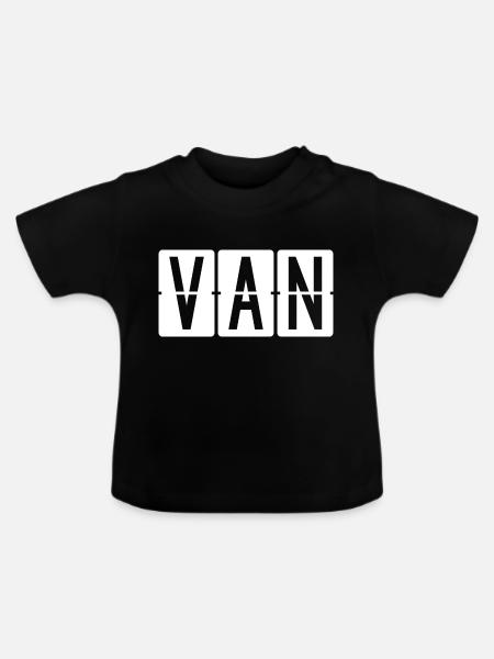 Van Flughafentafel - Baby Bio-T-Shirt mit Rundhals - Schwarz