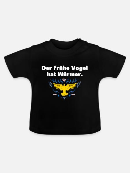Vogel - Baby Bio-T-Shirt mit Rundhals - Schwarz
