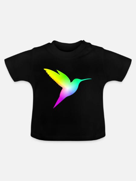 Gradient Bird - Baby Bio-T-Shirt mit Rundhals - Schwarz
