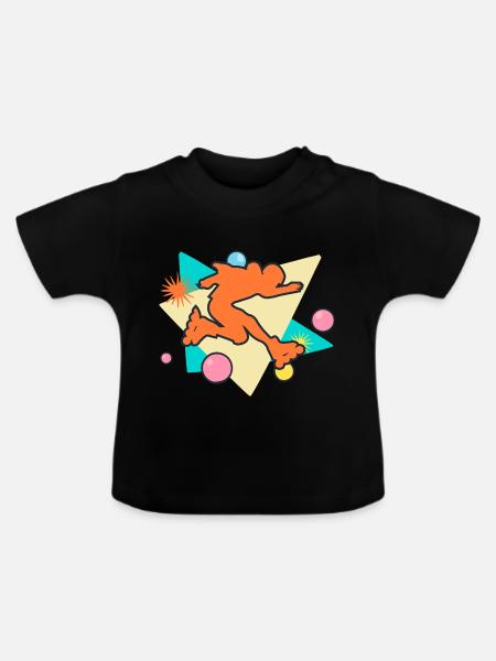 skater blader jump - Baby Bio-T-Shirt mit Rundhals - Schwarz