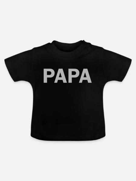 PAPA - Baby Bio-T-Shirt mit Rundhals - Schwarz