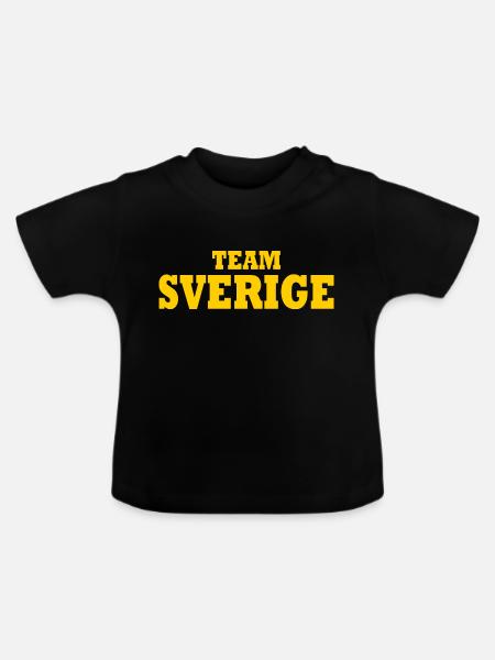 Team sverige - Baby Bio-T-Shirt mit Rundhals - Schwarz