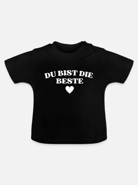 Du bist die Beste - Baby Bio-T-Shirt mit Rundhals - Schwarz