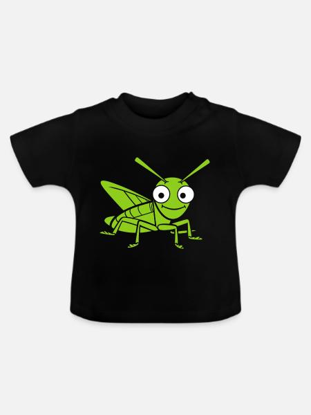 Heuschrecke - Baby Bio-T-Shirt mit Rundhals - Schwarz