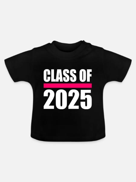 Class of 2025 - Baby Bio-T-Shirt mit Rundhals - Schwarz