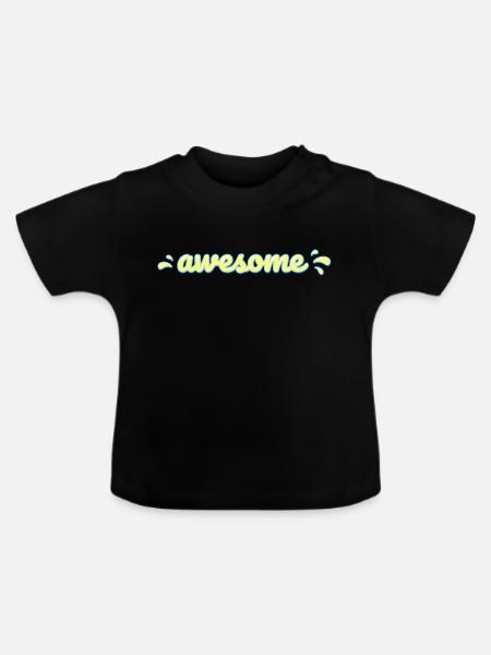 awesome - Baby Bio-T-Shirt mit Rundhals - Schwarz