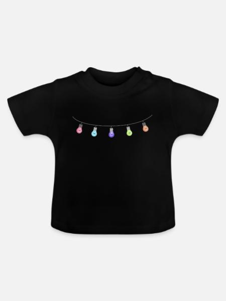 Lichterkette - Baby Bio-T-Shirt mit Rundhals - Schwarz