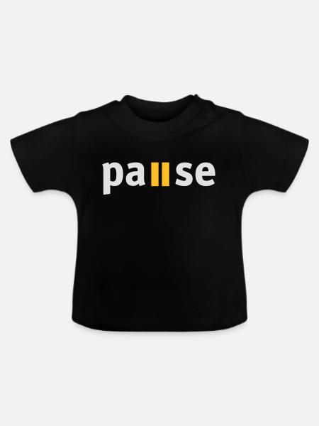 Pause - Baby Bio-T-Shirt mit Rundhals - Schwarz
