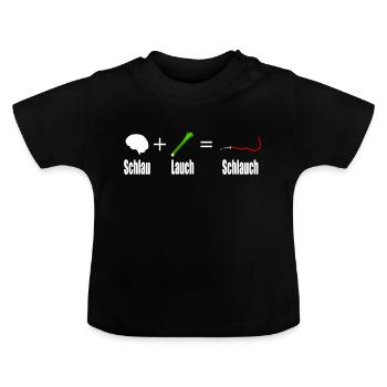 Smart + leek = hose - Baby Organic T-Shirt with Round Neck - black - Front