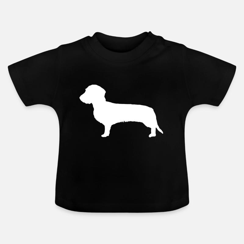 Teckel silhouette cadeau teckel teckel - T-shirt bio col rond Bébé - noir