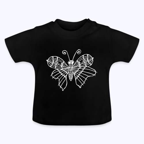 Schmetterling weiss - Baby Bio-T-Shirt mit Rundhals