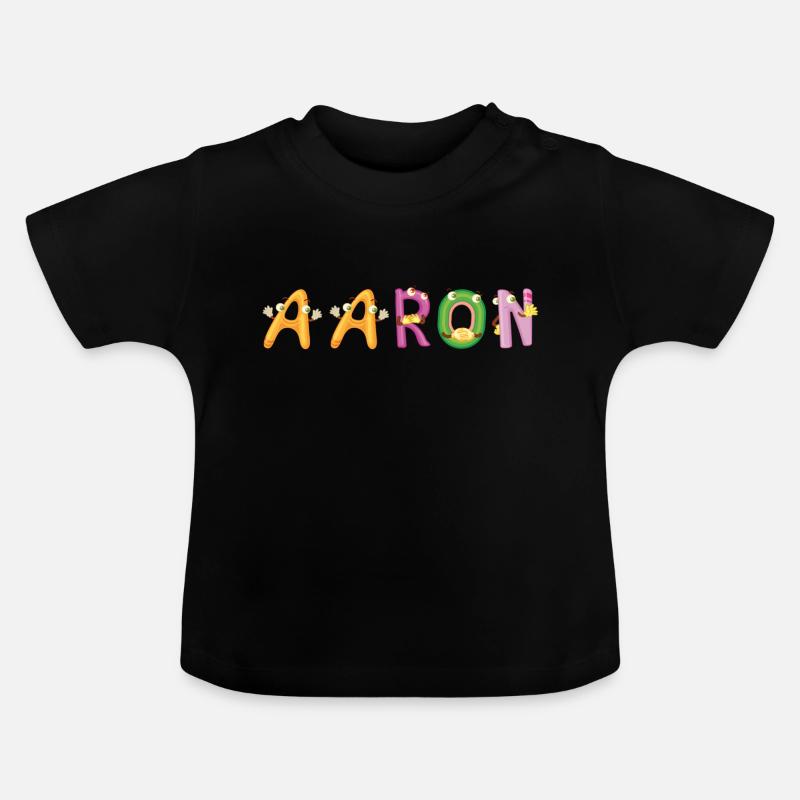 Aaron - Baby Bio-T-Shirt mit Rundhals - Schwarz
