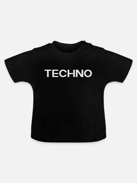 Techno-Design - Baby Bio-T-Shirt mit Rundhals - Schwarz