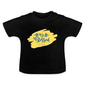 Be Blessed - Baby Organic T-Shirt with Round Neck - black - Front